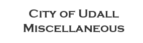 City of Udall Miscellaneous 